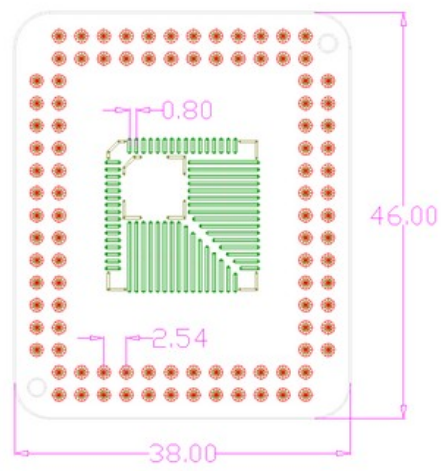TQFP 32/44/64/80/100 Pin SMD to DIP Çevirici PCB Kart
