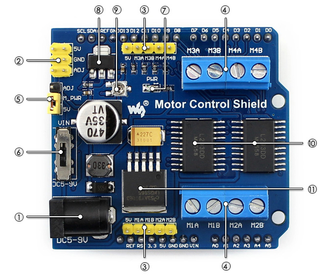 Arduino Motor Kontrol Kartı Control Shield L293D